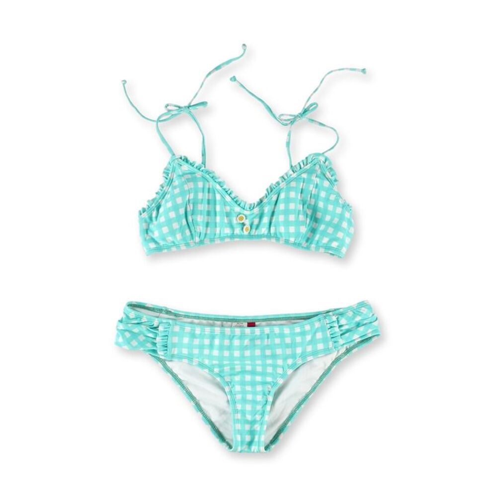 Bikini Lab Womens Bralette Hipster 2 Piece Bikini, Blue, XL, DM